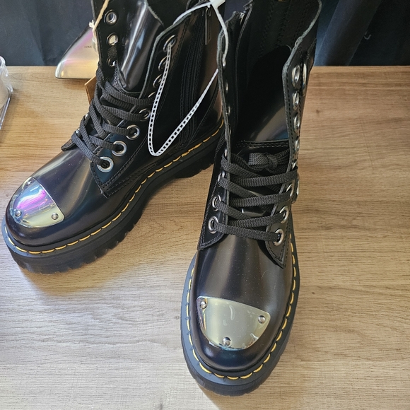 Dr Martens Jadon Alt Boot Womens 8 Buttero Black Combat Goth Platform Steampunk - Picture 4 of 8